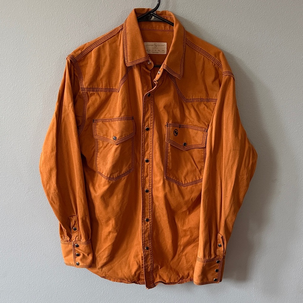 Men's Rust Orange Snap-Closure Long Sleeve Welder Shirt